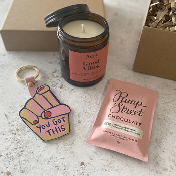 Believe Candle, Chocolate And Keyring Natural Gift Set, 3 of 9