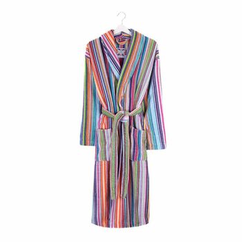 Women's Hooded Egyptian Cotton Dressing Gown Daylight, 2 of 4