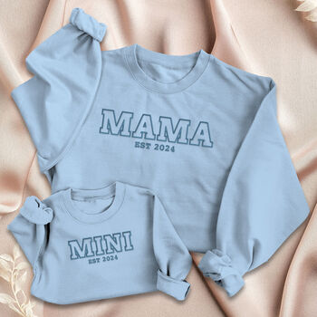 Personalised 'Mama' And 'Mini' Matching Embroidered Family Sweatshirts, 9 of 11