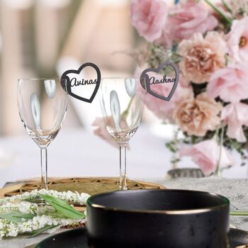 Personalised Glass Charms Wedding Place Setting, 7 of 7