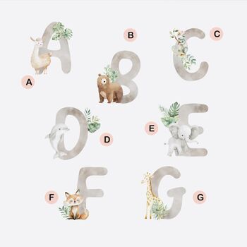 Personalised Animal Alphabet Initial Niece Birthday Card *A Z Options, 2 of 10