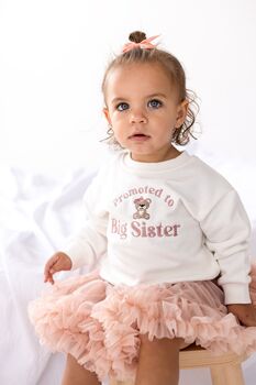 Promoted To Big Sister Embroidered Bear Sweatshirt Jumper, 3 of 7