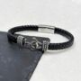 Personalised Men's Woven Leather Anchor Bracelet, thumbnail 1 of 3