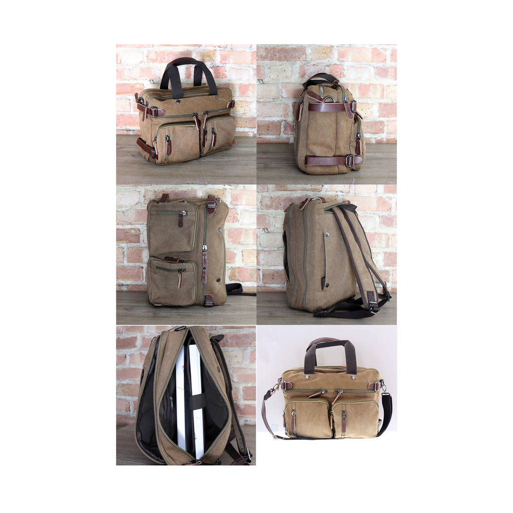 personalised multipurpose laptop backpack/holdall bag by duncan stewart