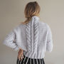 Cropped Cable Knit Jumper Knitting Kit, thumbnail 2 of 11