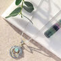 Infinity Universe Chalcedony Silver Necklace, thumbnail 2 of 9