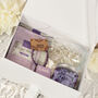 Personalised Stemless Glass Lavender Pamper Gift Box Hamper, thumbnail 4 of 8