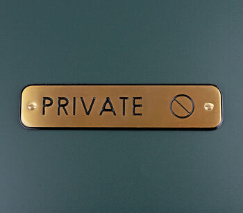 G Decor Premium Lacquered Satin Brass Door Sign Collection Engraved Symbols For Indoor Or Outdoor Display, 7 of 9