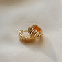 18k Gold Plated Waved Huggie Hoops, thumbnail 2 of 5