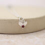 Sterling Silver Small Birthstone Heart Bracelet, thumbnail 4 of 8