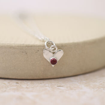 Sterling Silver Small Birthstone Heart Bracelet, 4 of 8