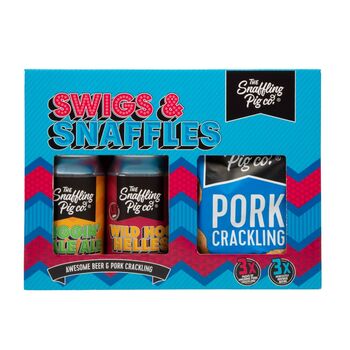 Swigs And Snaffles: Pork Crackling And Beer Gift Box, 3 of 5