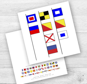 Signal Flags I Or We Love Dad Birthday Card, 3 of 4