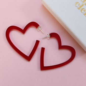 Valentines Heart Hoop Earrings, 10 of 12