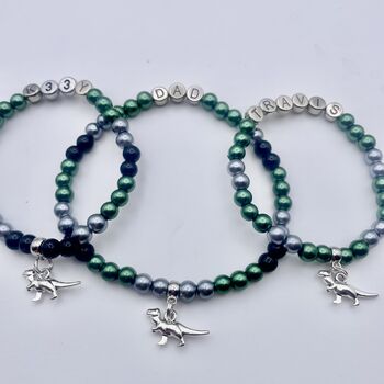 Personalised Dinosaur Bracelet, Boys Name Bracelet, 11 of 11