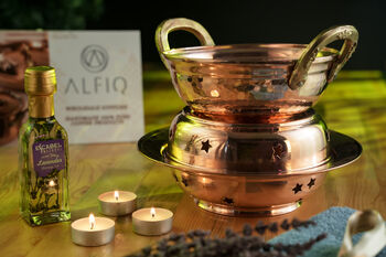 Solid Copper Massage Oil Warmer Pot Set – Spa Tool, 2 of 4