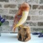 Large 30cm Hand Carved Painted Intricate Wooden Barn Owl Figurine For Bird Lovers, thumbnail 8 of 10