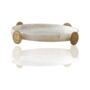 Round White Marble Tray With Embossed Gold Feet, thumbnail 2 of 2