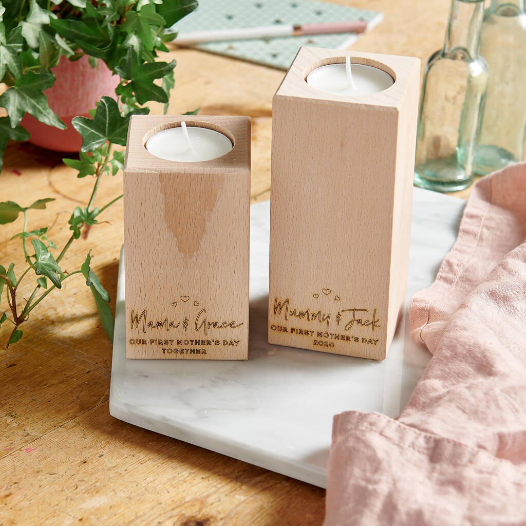 Personalised Mother’s Day Wooden Candle Holder By Sunday's Daughter