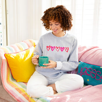 Red And Pink Neon Love Heart Sweatshirt, 3 of 7