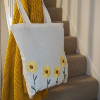 Embroidery Kit Sunflower Tote Bag, 4 of 6