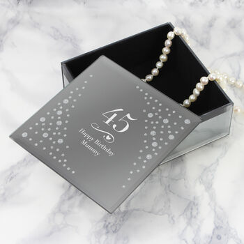 Personalised Birthday Diamante Glass Mini Jewellery Box, 4 of 5