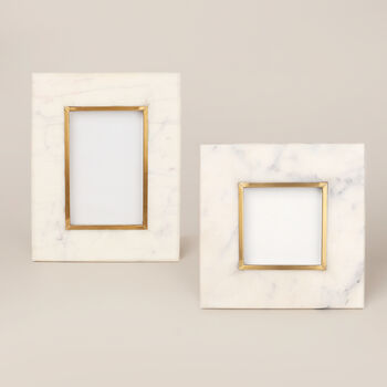 G Decor White Marble Effect Stylish Photo Frames, 2 of 6