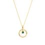 Gold Plated Green Cz Charm Hoop Jewellery Set, thumbnail 4 of 8
