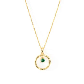 Gold Plated Green Cz Charm Hoop Jewellery Set, 4 of 8