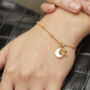 Initial Moon And Star Bracelet Silver Or Gold Vermeil, thumbnail 1 of 5
