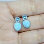 Larimar, Blue Topaz Gold Earrings, thumbnail 8 of 12