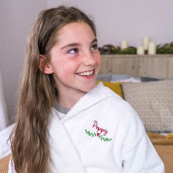 Personalised Embroidered Winter Childrens Bathrobe, 2 of 5