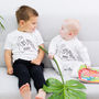 Personalised Big And Little Brother Mono Dinosaur Set, thumbnail 1 of 6