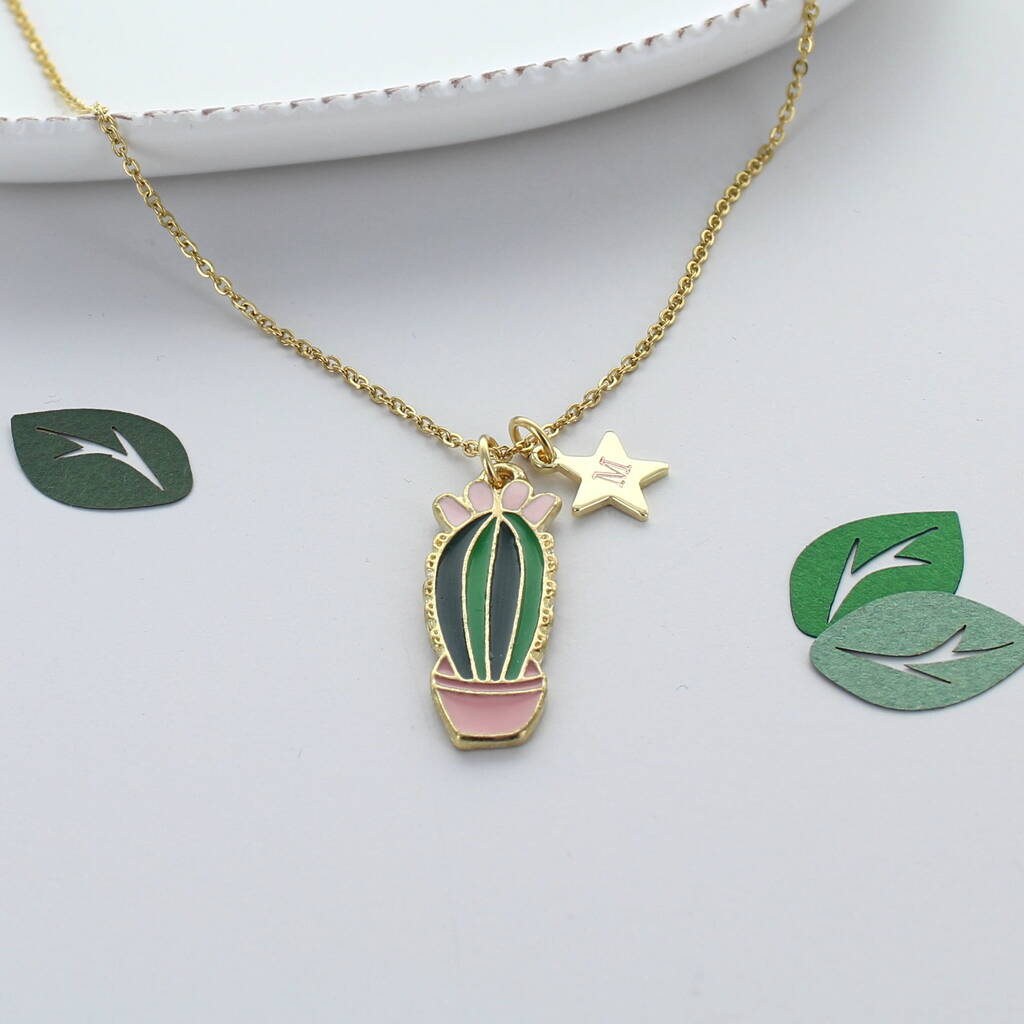 Personalised Cactus Star Necklace, 1 of 2