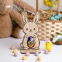 Personalised Bunny Easter Egg Holder – Custom Wooden Chocolate Display For Children – Thoughtful Spring Keepsake, thumbnail 2 of 7