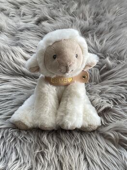 Personalised Huggy Lamb Soft Newborn Toy, 5 of 6