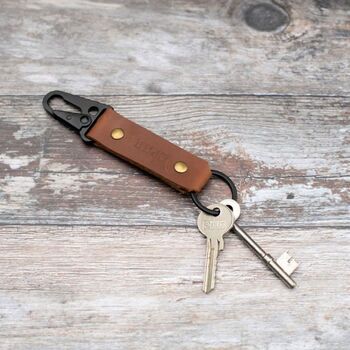 Personalised Tan Leather Keyring, 2 of 4