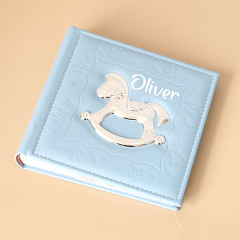 Personalised Baby Photo Album With Rocking Horse, 7 of 9