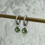 Sterling Silver Birthstone Charm Huggies Earrings, thumbnail 12 of 12