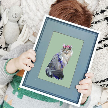Custom Cat Portrait Personalised Pet Illustration, 6 of 12