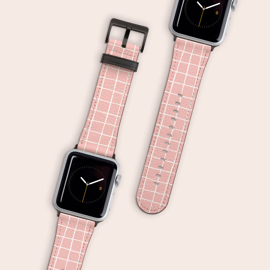 Pink Weave Vegan Leather Apple Watch Band, 1 of 6