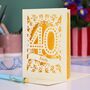 Personalised 40th Birthday Card Papercut Spotty Design, thumbnail 1 of 7