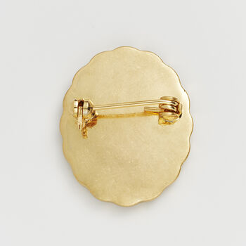 Gold Forget Me Not Pearl Cameo Brooch, 3 of 7