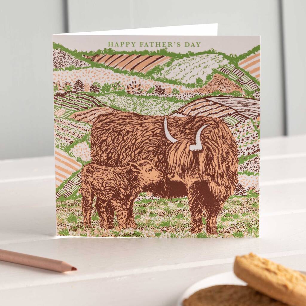 Highland Cow Father's Day Card, 1 of 2
