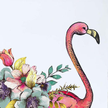 Floral Flamingo Illustrated Print, 2 of 4