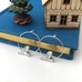 Sterling Silver Reindeer Christmas Hoop Earrings, thumbnail 2 of 11
