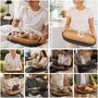 Lap Tray Antislip Wood Curve Top With Cotton Cushion, thumbnail 1 of 9