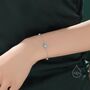Delicate Blue Opal And Cz Bracelet In Sterling Silver, thumbnail 7 of 11