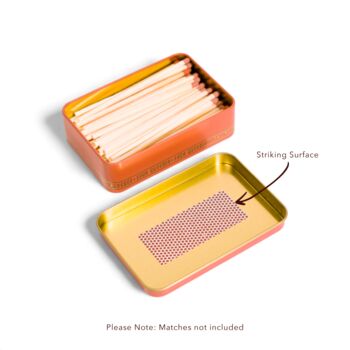 Match Tin Storage Box Candle Gold Home Accessory Matches | Orange, 2 of 11
