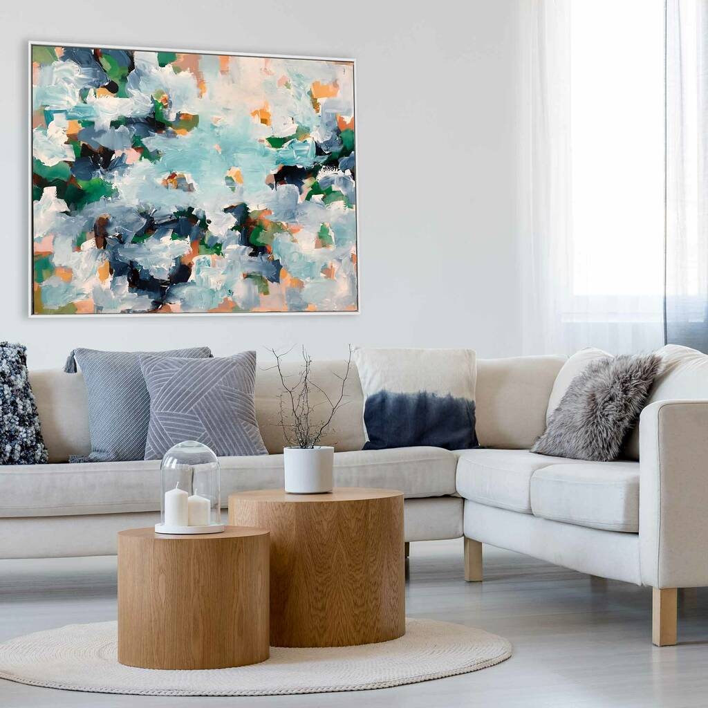 Large Abstract Painting Living Room Art 48 Inch Canvas By Abstract 
